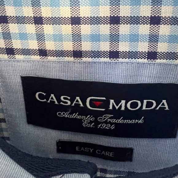 Casa Moda Easy Care Mens Long Sleeve Button Up Shirt Size Small Black 'n Blue - Picture 4 of 6